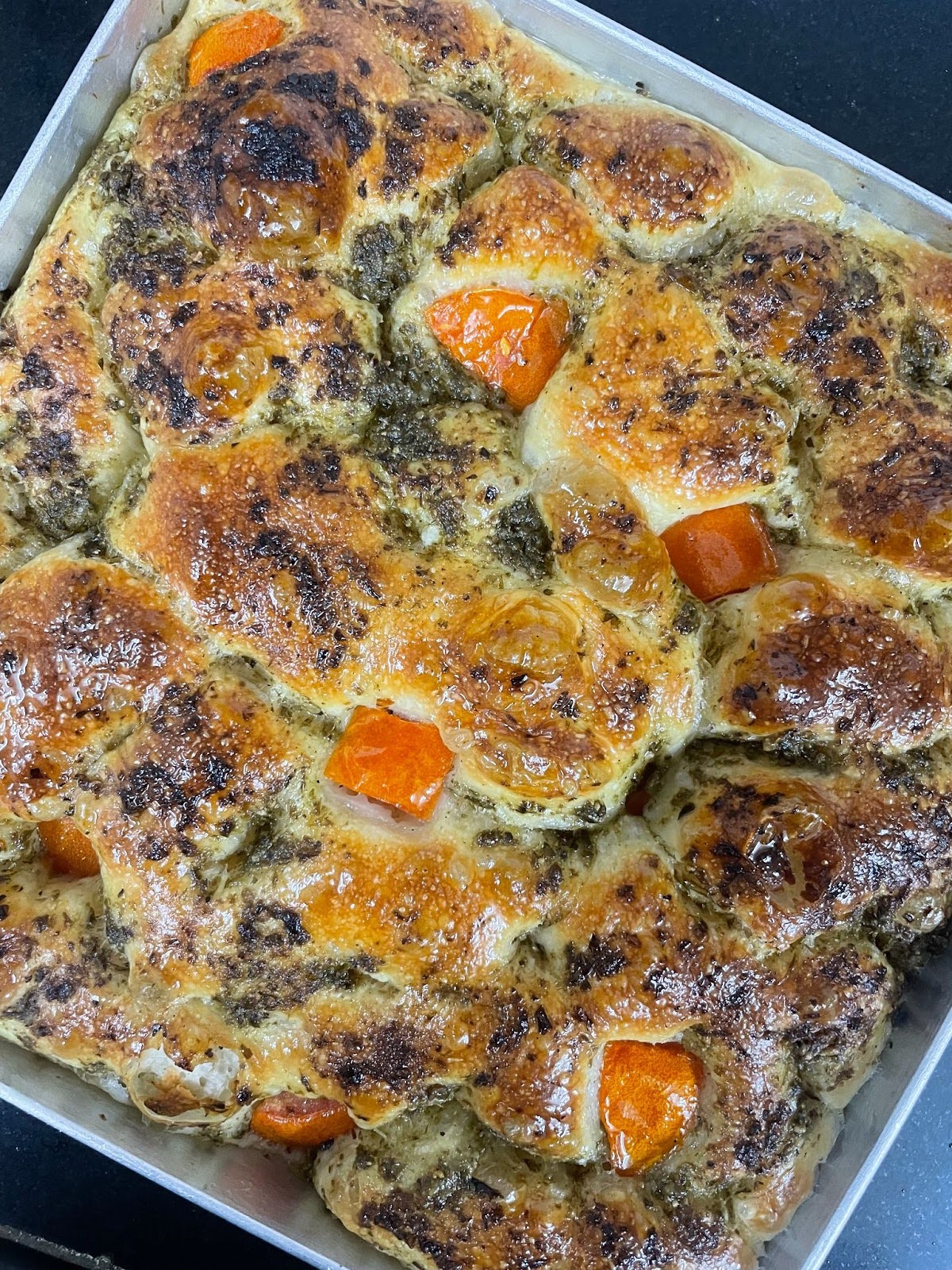 Pesto and Tomato Focaccia